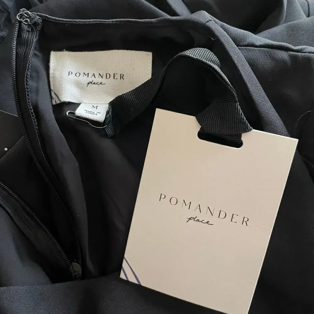 Pomander Place Black Lillith Dress Lace Maxi Size Medium NEW